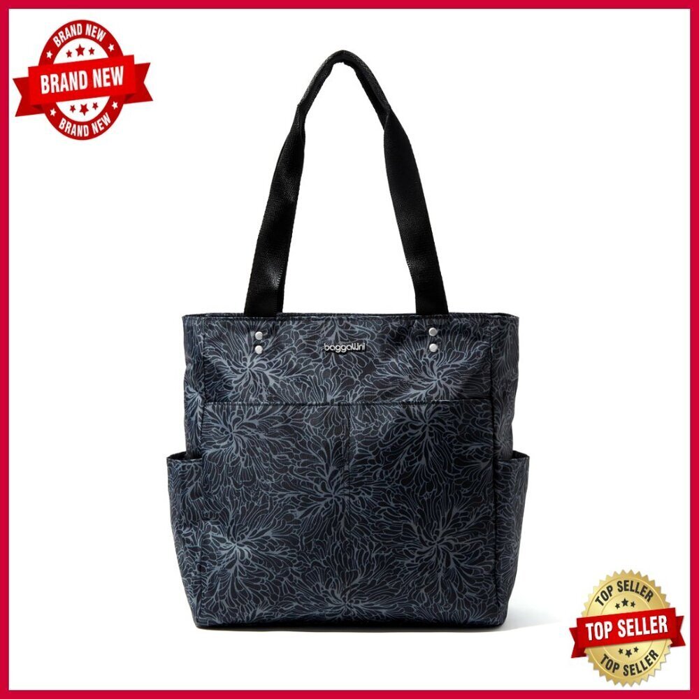 Lightweight Nylon Tote with Luggage Sleeve, 8 Pockets, 11.5x12.5
